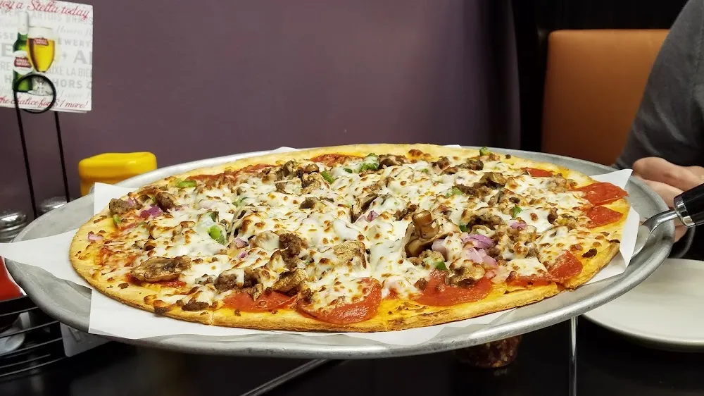 Super Duper Loaded Pizza on a Crisp Thin Crust